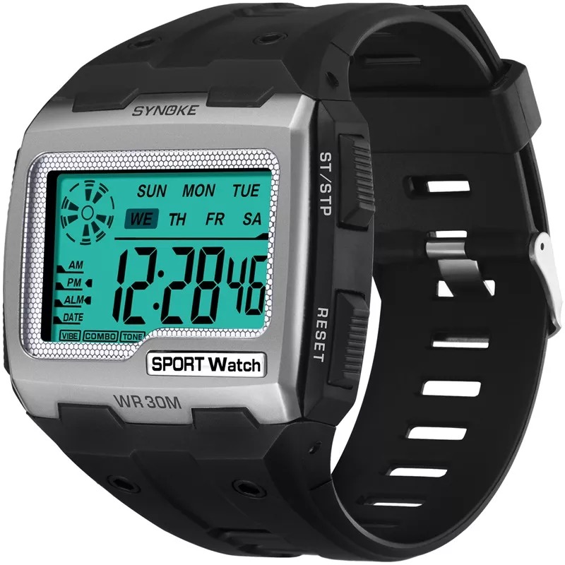 Amazing Digital Watches Big Square Dial Alarm Week Shock - William Eli Online Store Limited ...